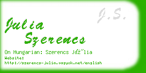 julia szerencs business card